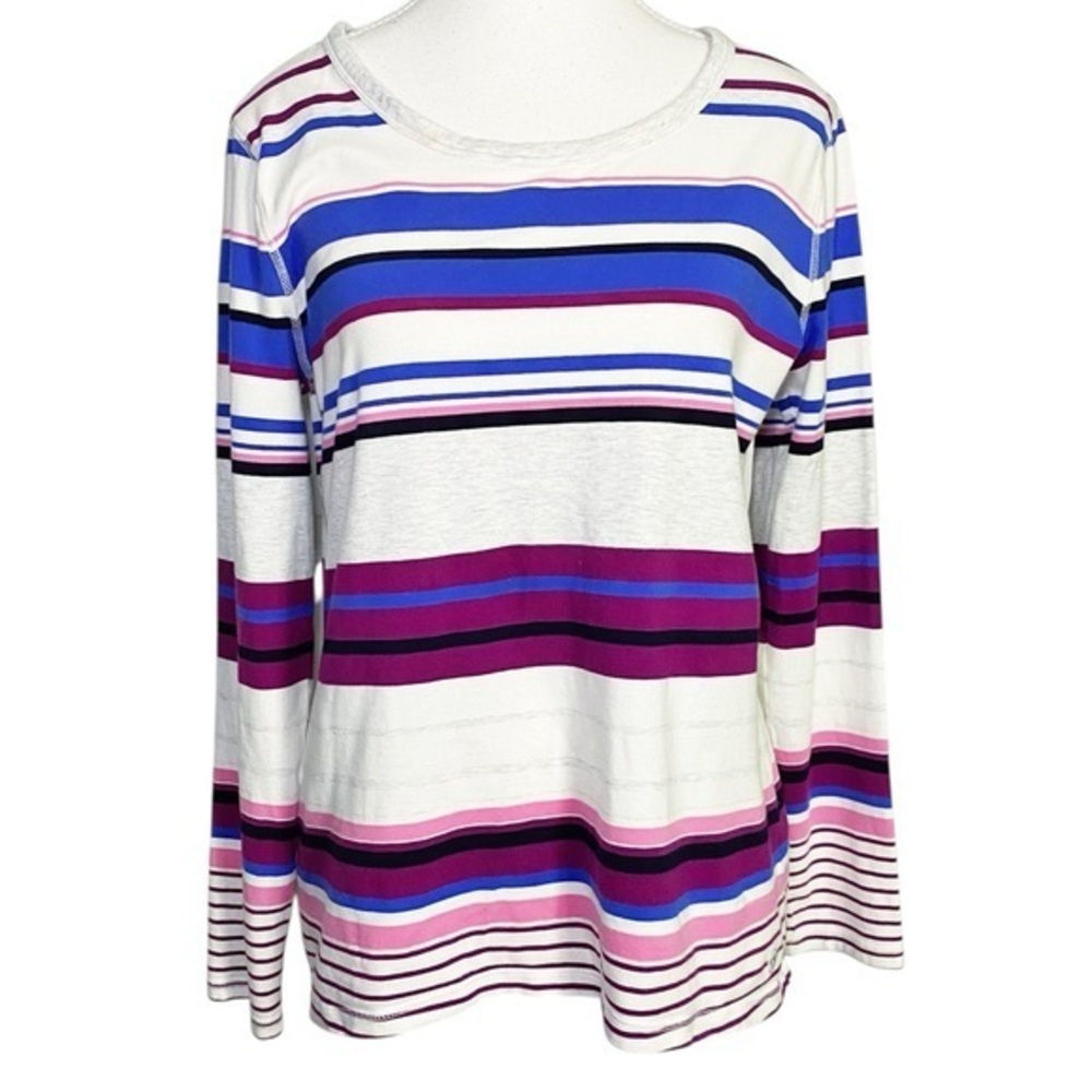 Talbots Multicolor Striped Long Sleeve Top